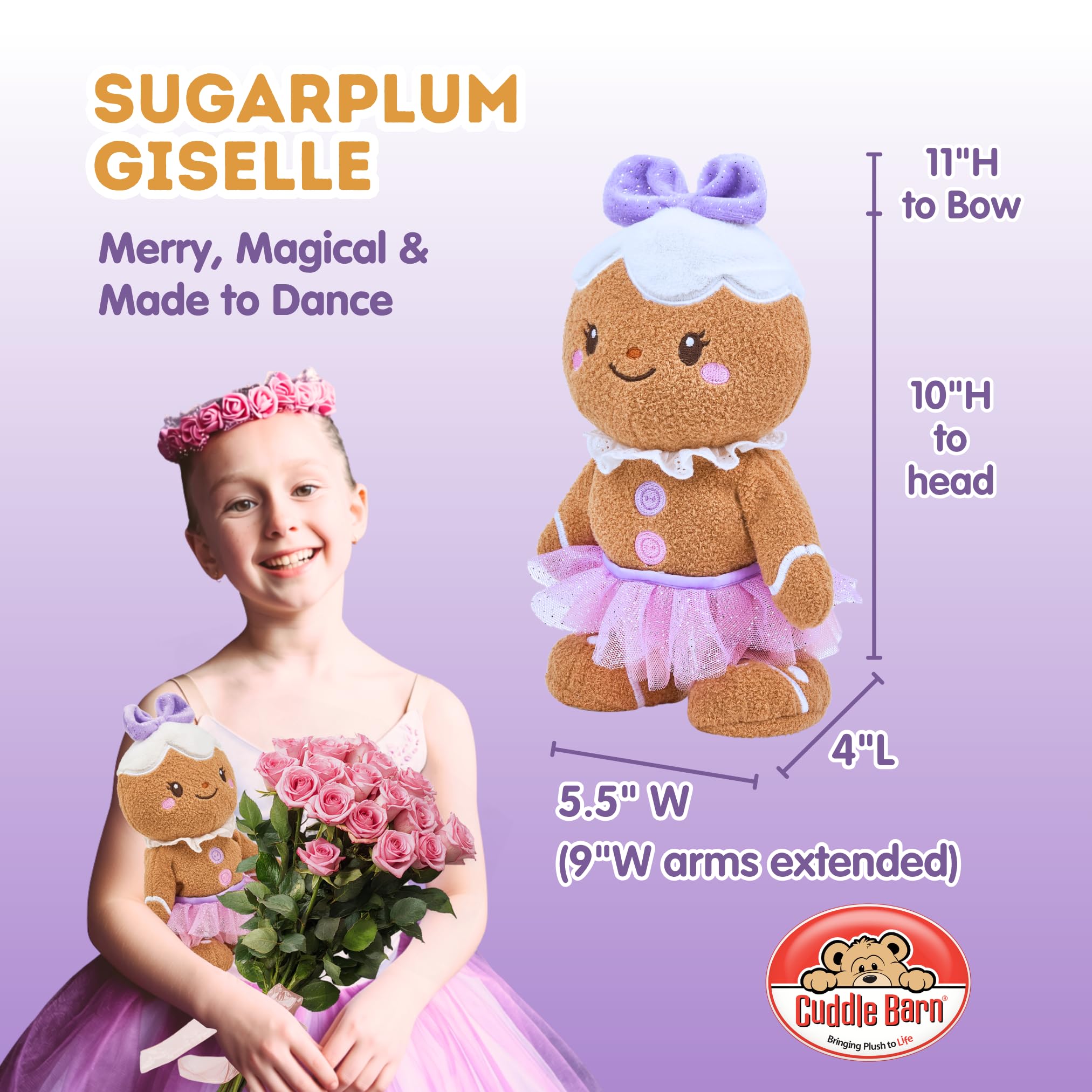 Cuddle Barn Sugarplum Giselle Gingerbread Animated Singing