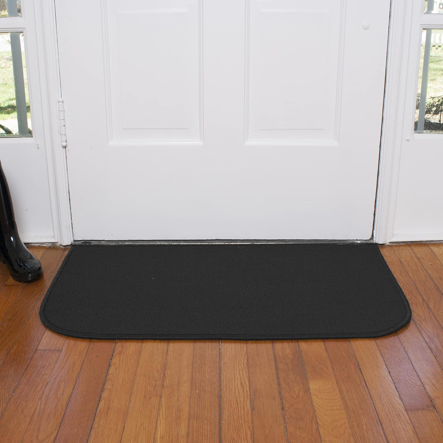 Ritz Solid Stain Resistant Accent Rug – Black – 18" x 30"