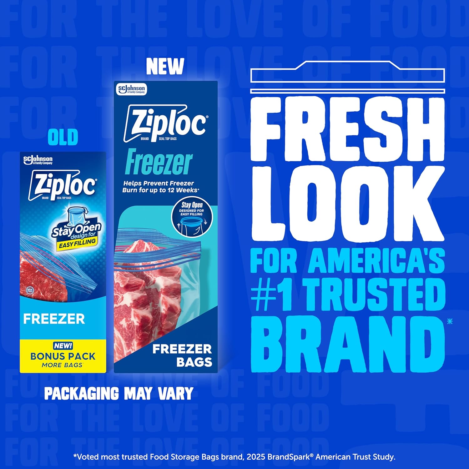Ziploc Freezer Bags Bonus Pack Gripper Zipper & Write-on Label