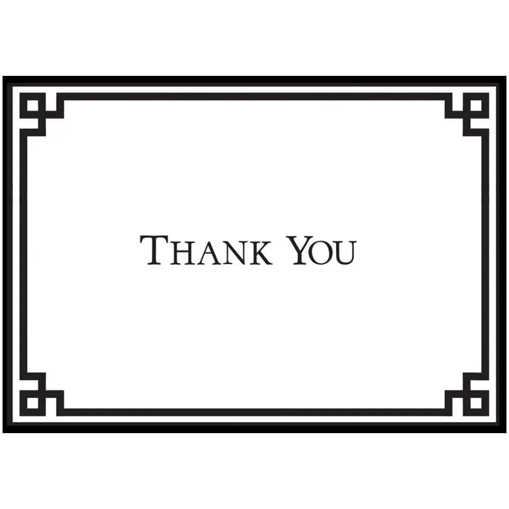 Caspari Rive Gauche Black And White Thank You Notes - 8 Note Cards And Envelopes