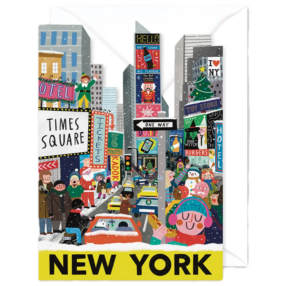 Christmas Die-Cut Note Card – New York Times Square - 4.5 X 6.4