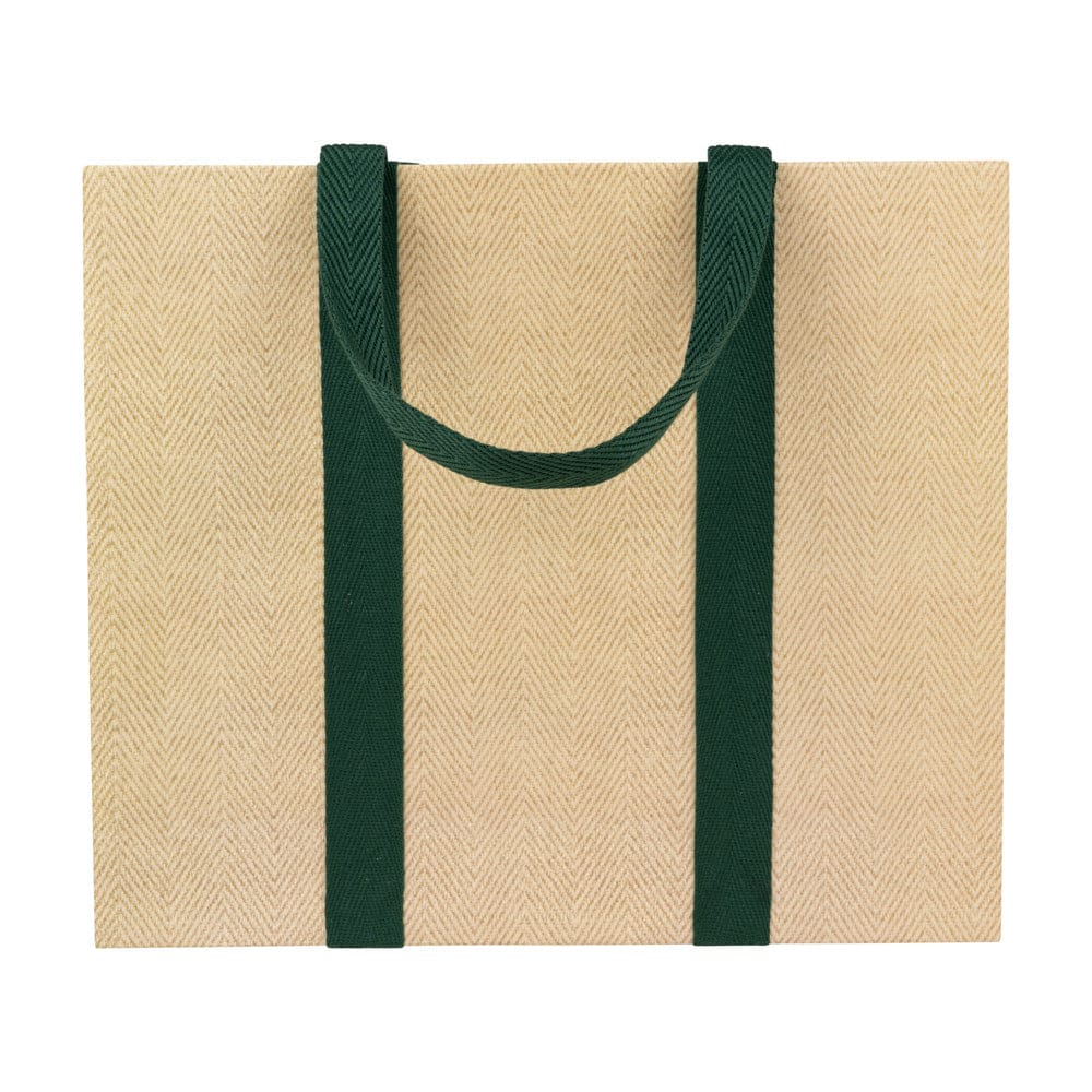 Caspari Jute And Twill Natural-Hunter Paper Gift Bag – Large