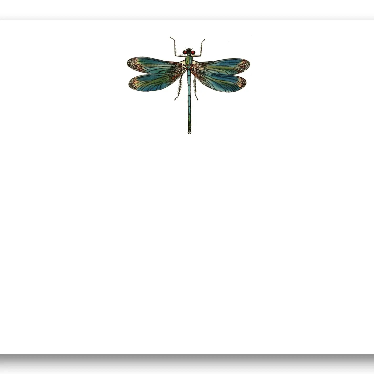 Maison de Papier Blank 4" x 6" Note Cards – Set of 8 – Dragonfly