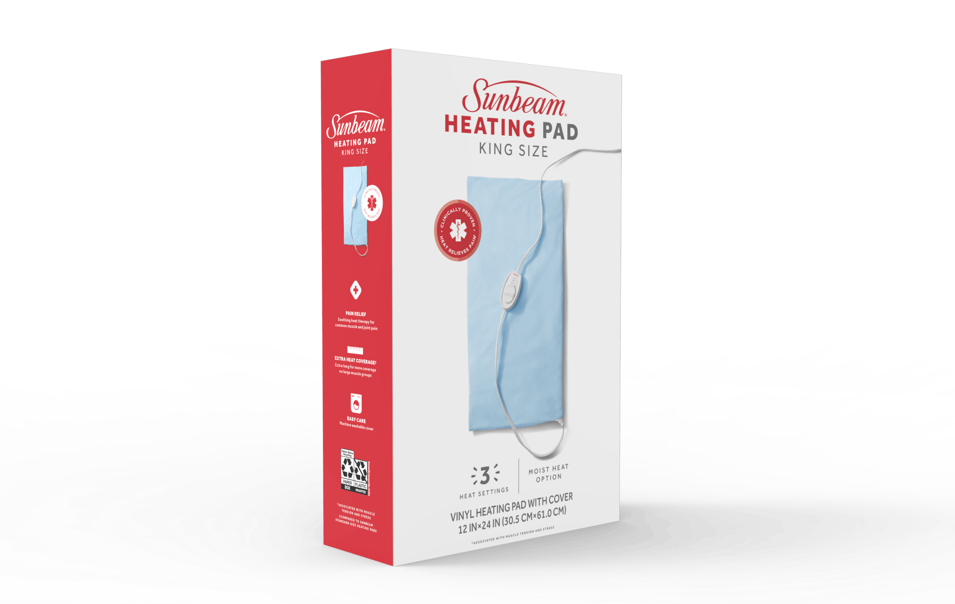 Sunbeam Moist King-Size Heating Pad – 12 x 24-Inch