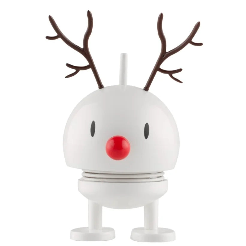 Hoptimist Holiday Reindeer Bobblehead Figure – 4"– White