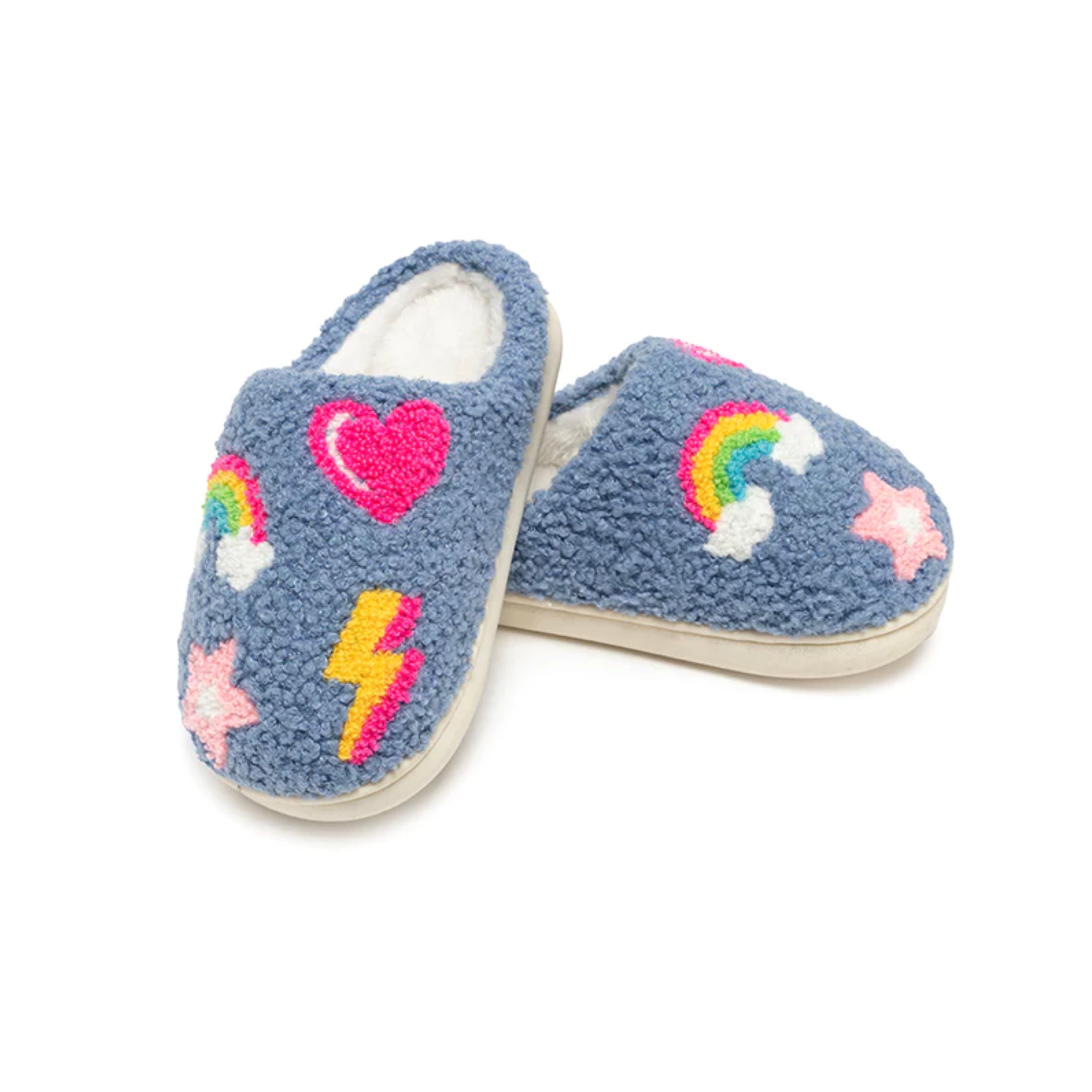 Living Royal Kids Slippers – Fits kid's Shoe Size 9-12 – Denim Patches