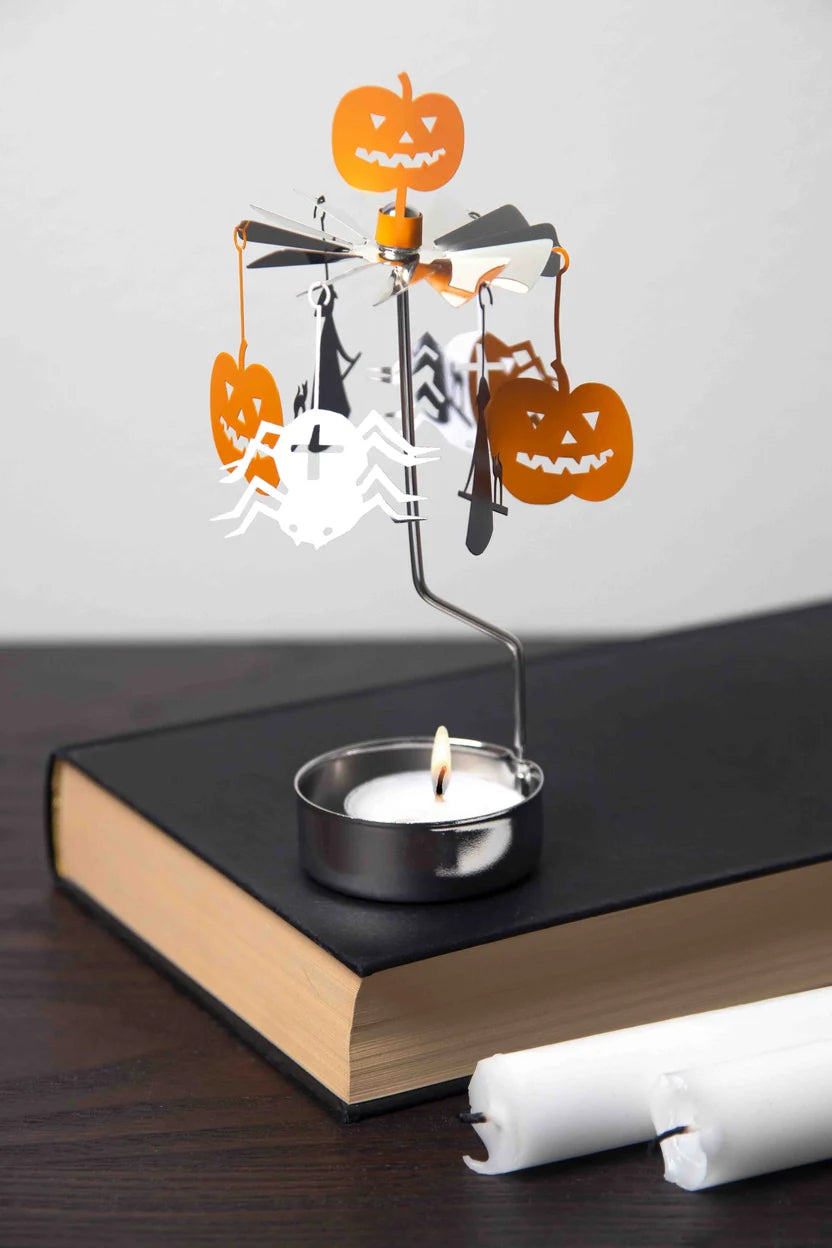 Talla Rotary Tealight Spinning Candle Holder – Scary Town – 2.8" x 6.5"