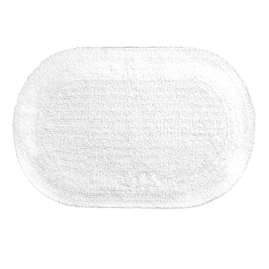 Moda Serene Oval Reversible Cotton Bath Rug - 18" x 28" – White