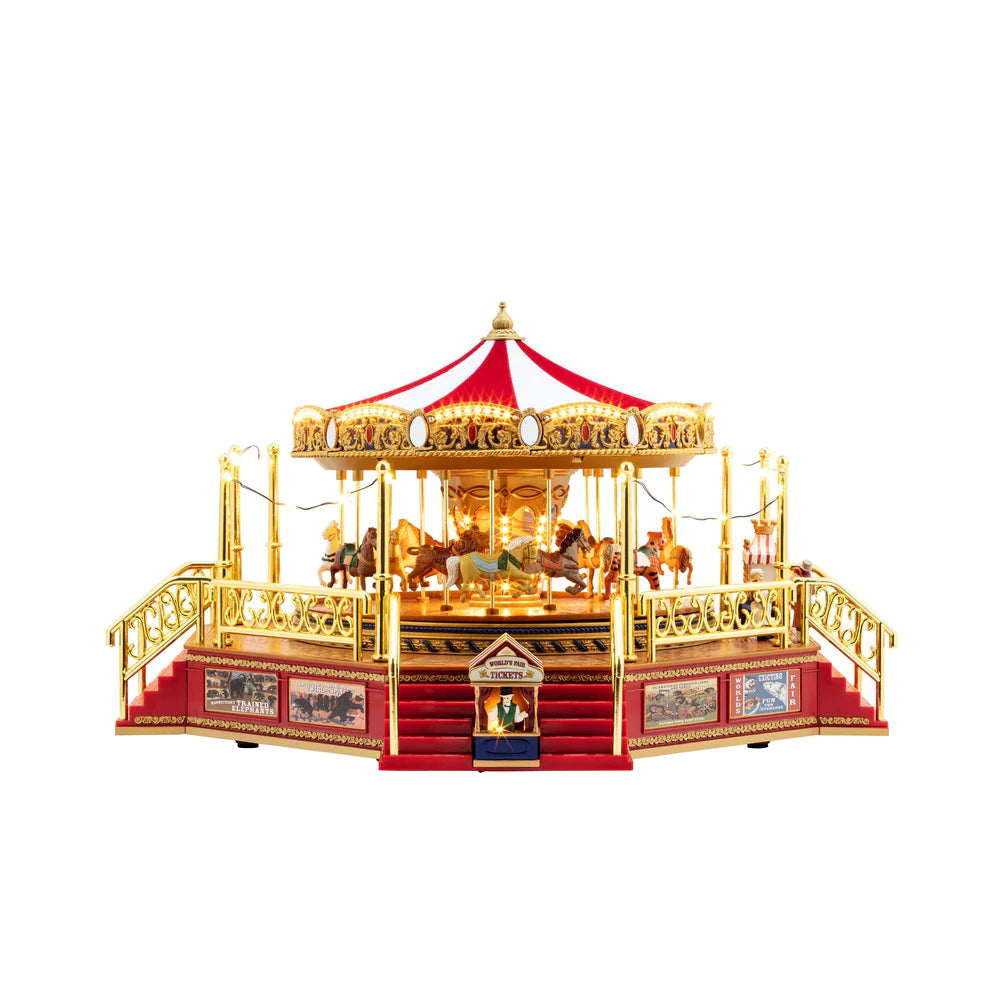 Mr. Christmas 90th Anniversary Collection - Animated & Musical Worlds Fair Boardwalk Carousel