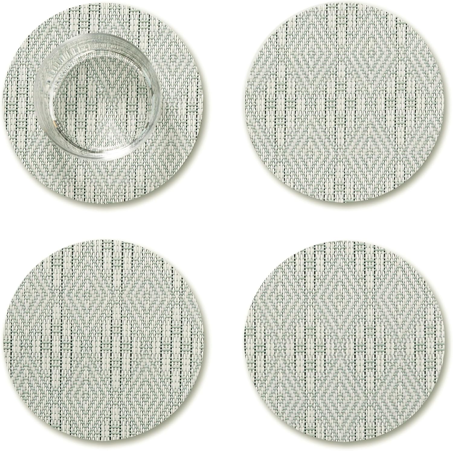 Chilewich Boxwood Geometric Lace Weave Coasters - Abalone – Set of 4