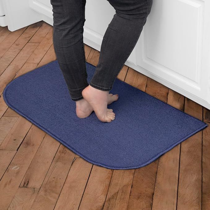 Ritz Solid Stain Resistant Accent Rug – Blue – 18" x 30"
