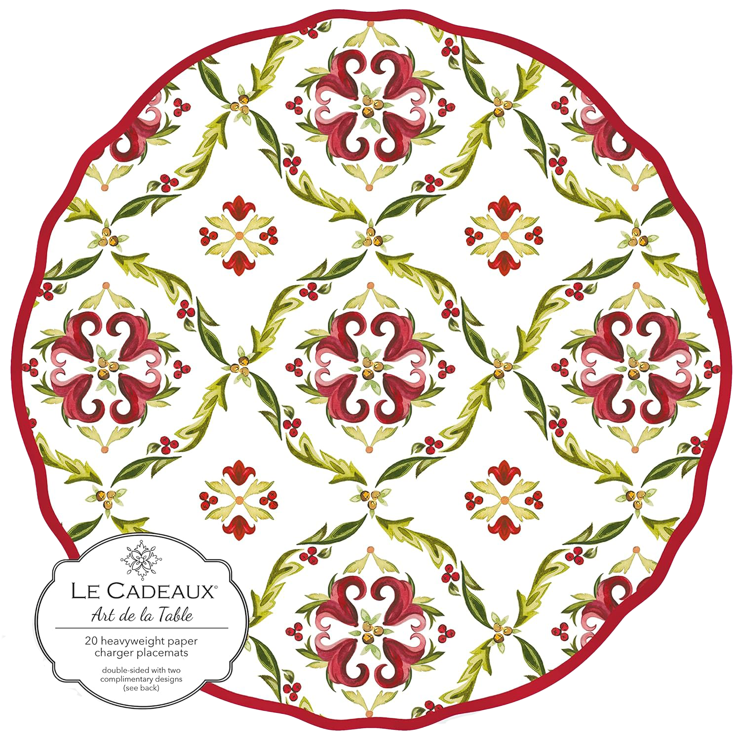 Le Cadeaux 15.5" Round Paper Placemats – Vischio – Pack of 20