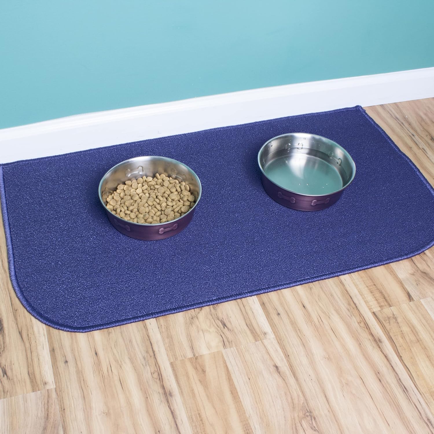 Ritz Solid Stain Resistant Accent Rug – Blue – 18" x 30"