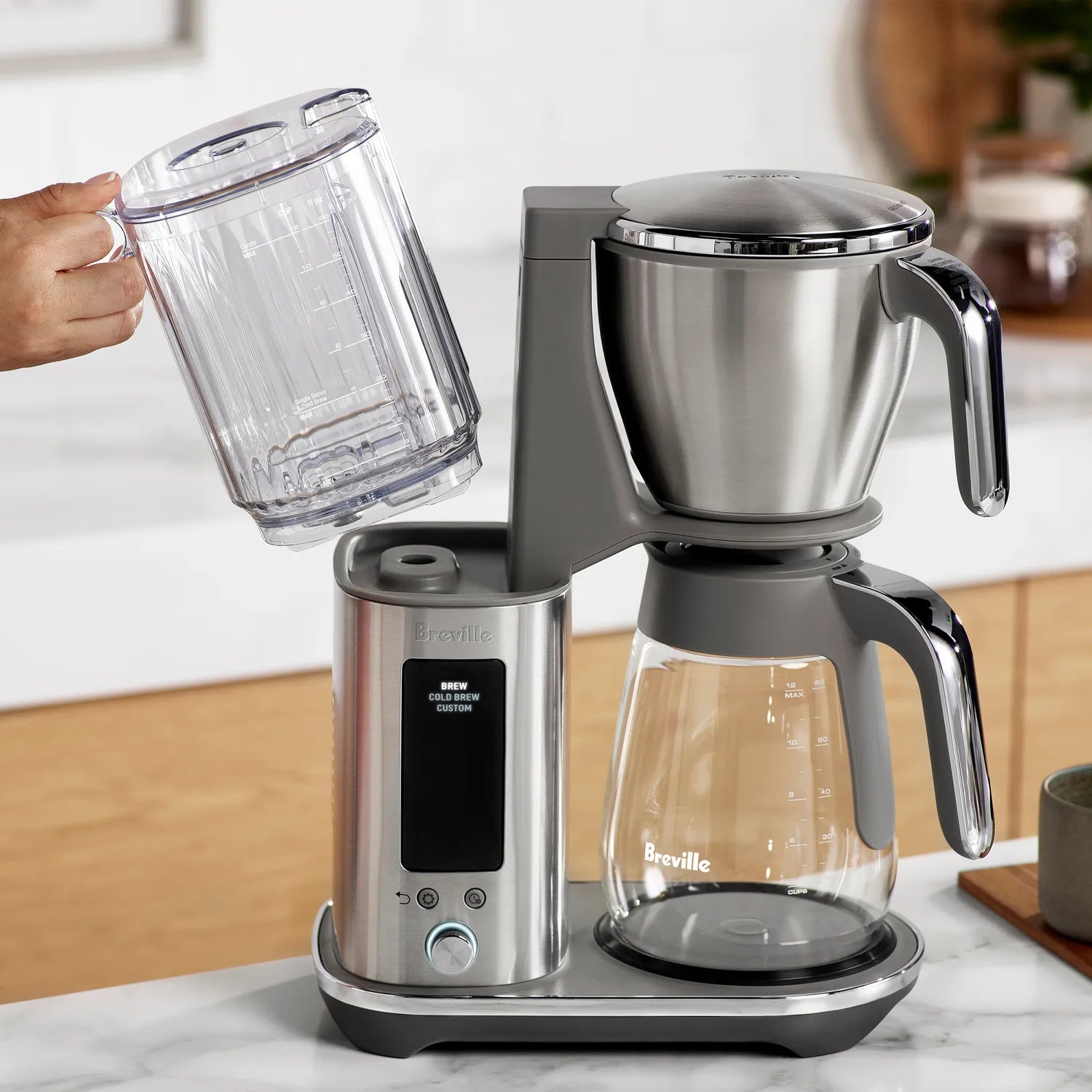 Breville The Luxe Brewer Glass Coffee Machine – Brushed Stainless Steel – 12 cup