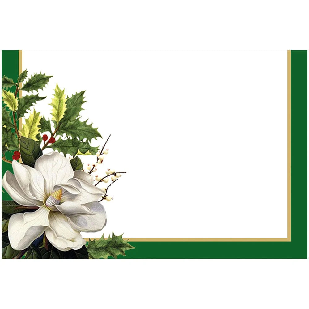 Caspari Christmas Garden Foil Reversible Place Cards - 8pk