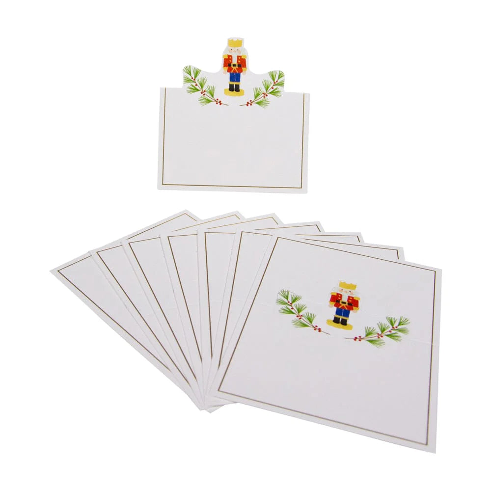Caspari Pequeño Cascanueces Tarjetas de Ubicación de Aluminio - Paquete de 8