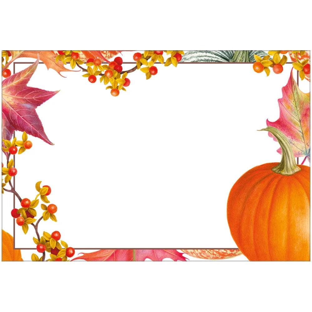 Caspari Gourds And Leaves Place Cards - 8pk