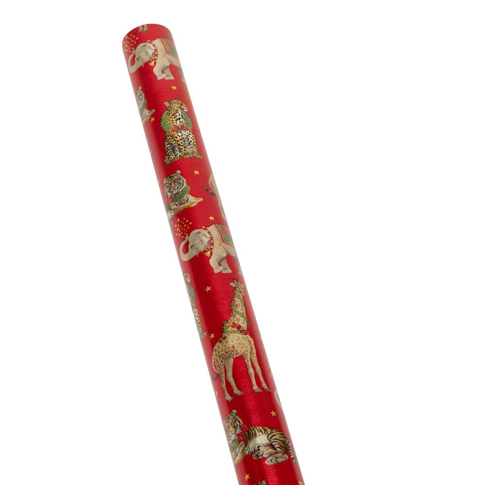 Caspari Wild Christmas Red Embossed Foil Gift Wrap Paper - 30" x 8' Roll – Local Delivery Only