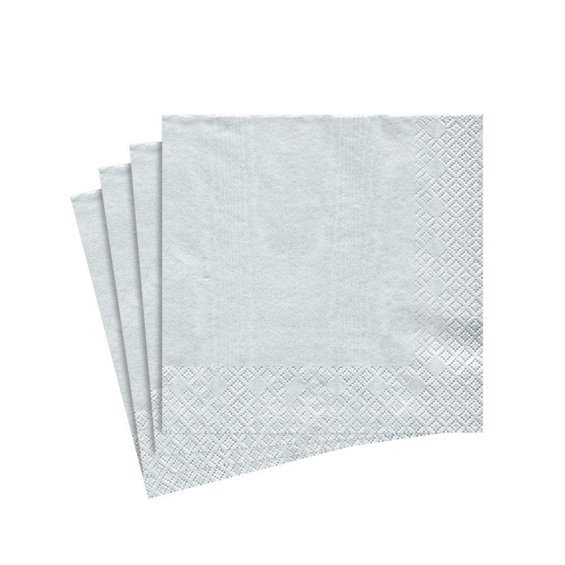 White Pearl Paper Linen Cocktail Napkins - 15 Per Package