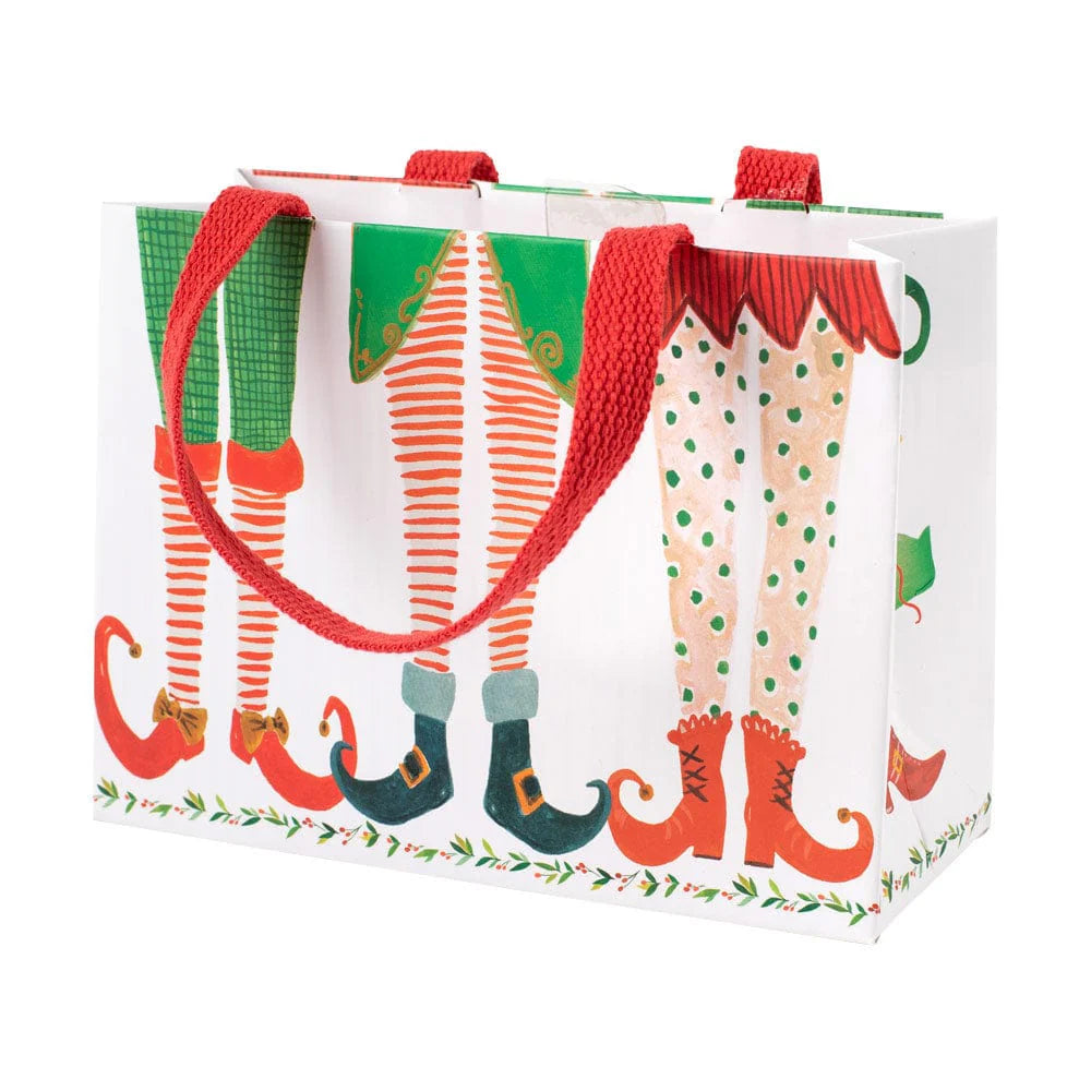 Caspari Elf Stockings Small Gift Bag