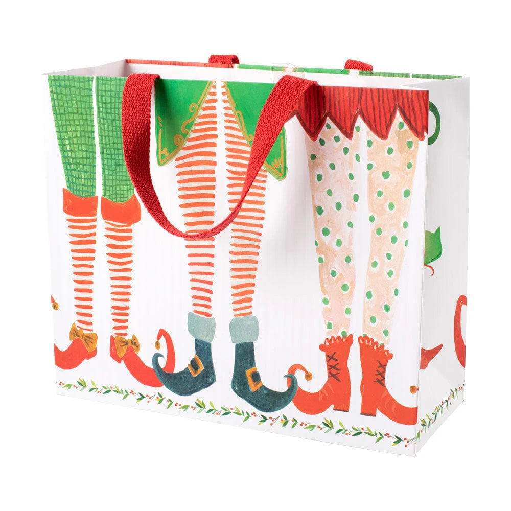 Caspari Elf Stockings Large Gift Bag