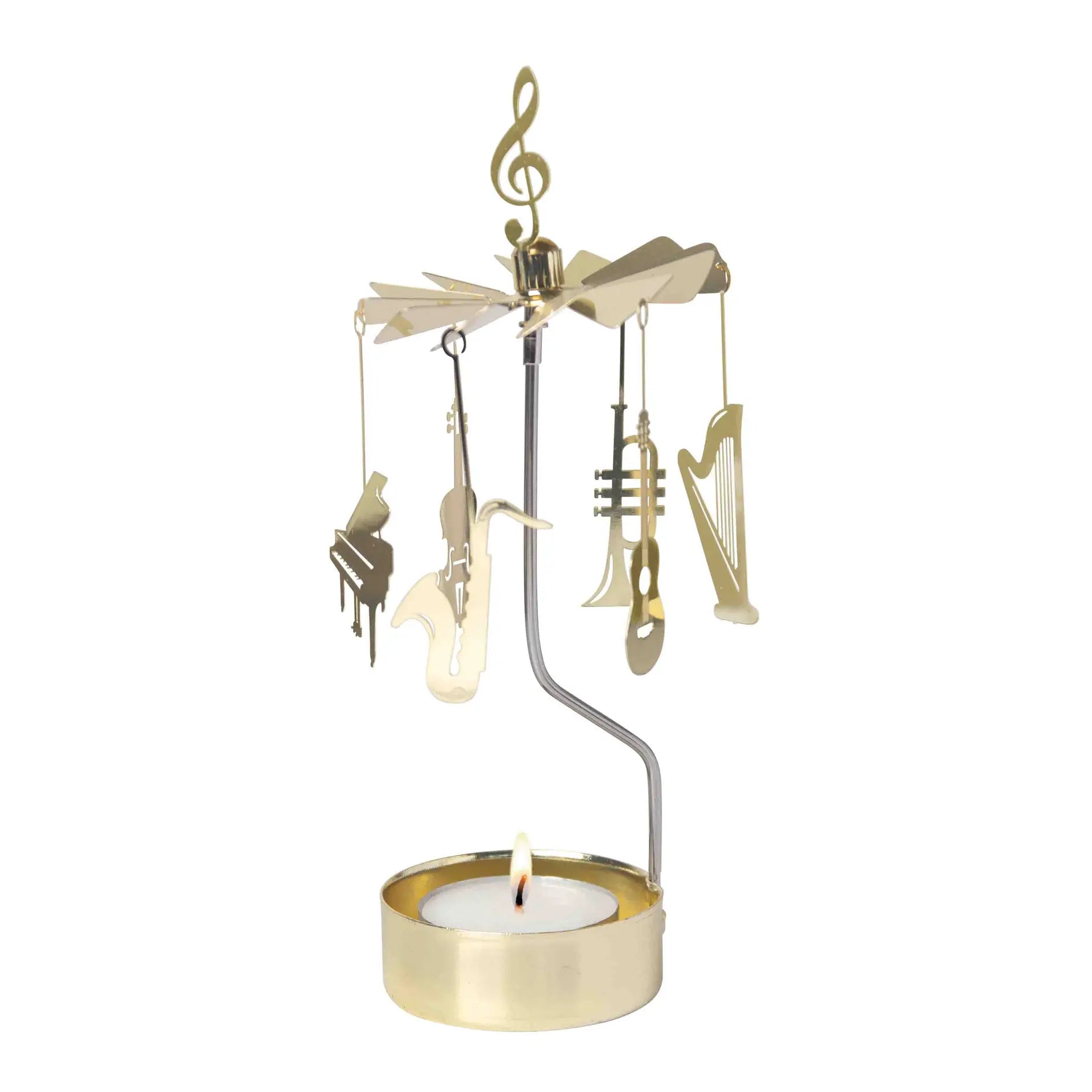 Talla Rotary Tealight Spinning Candle Holder – Music – 2.8" x 6.5"