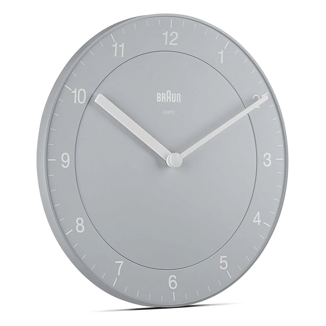 Braun Classic Grey Quartz Wall Clock - 12"