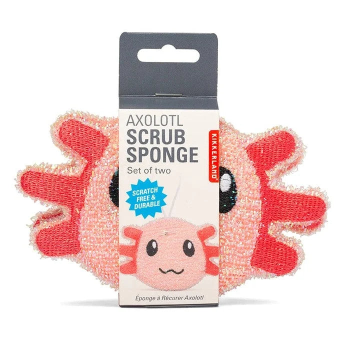 Kikkerland Axolotl Scrub Sponges – Set of 2