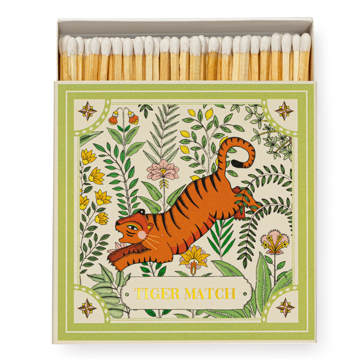 Ariane's Green Tiger Luxury Matches – 100 Stick Matches