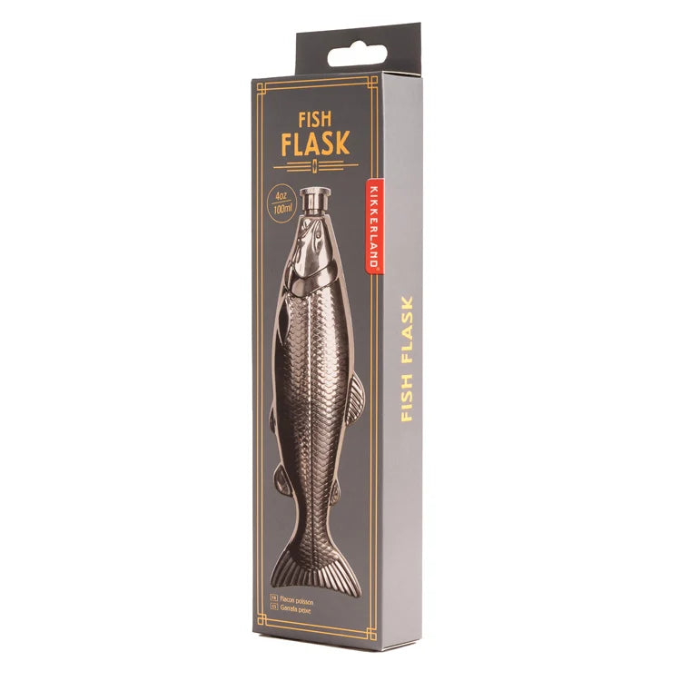 Kikkerland Fish Flask – 4 fl. oz