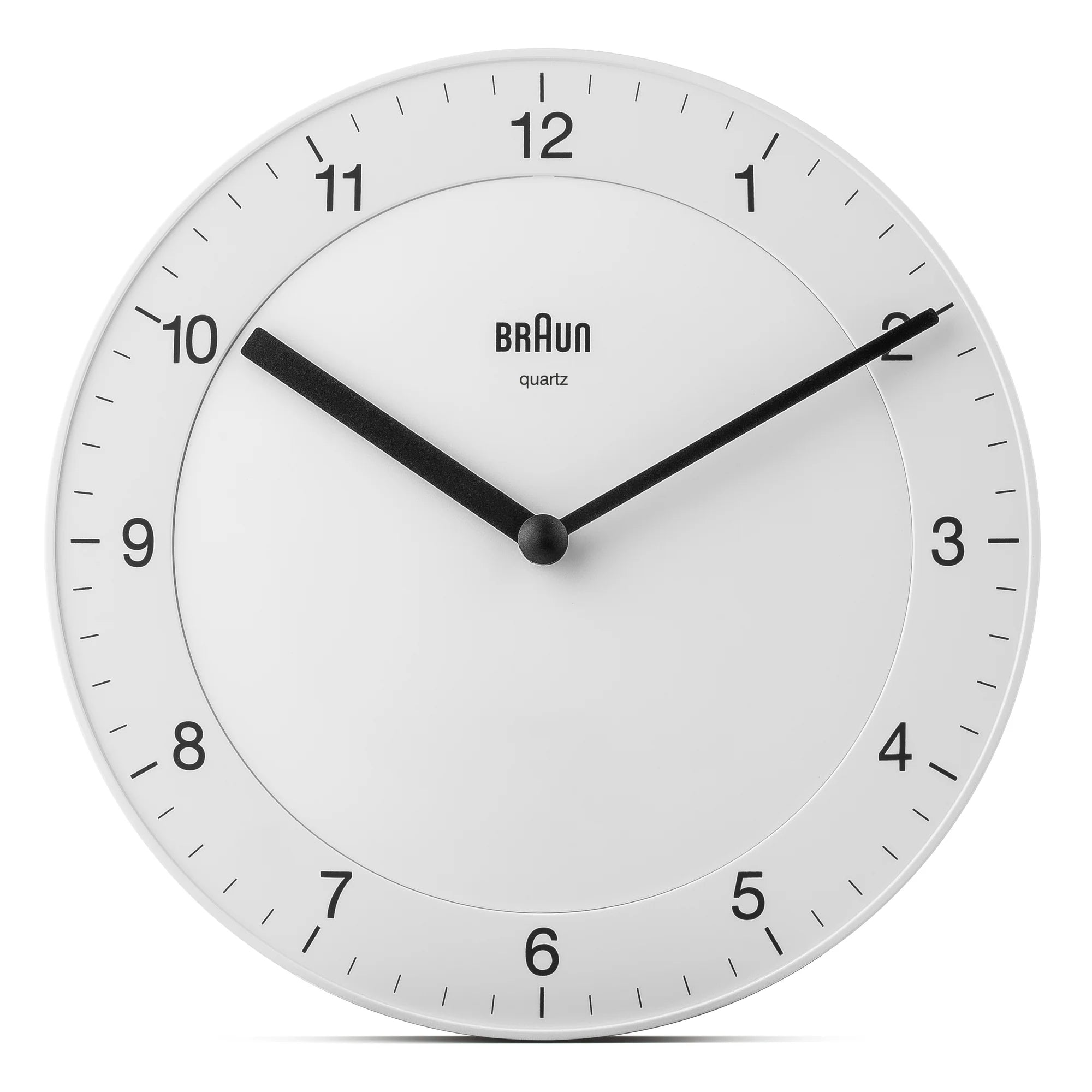 Braun Analogue Wall Clock BC26 With Silent Sweeping Quartz Movement – White - 9"
