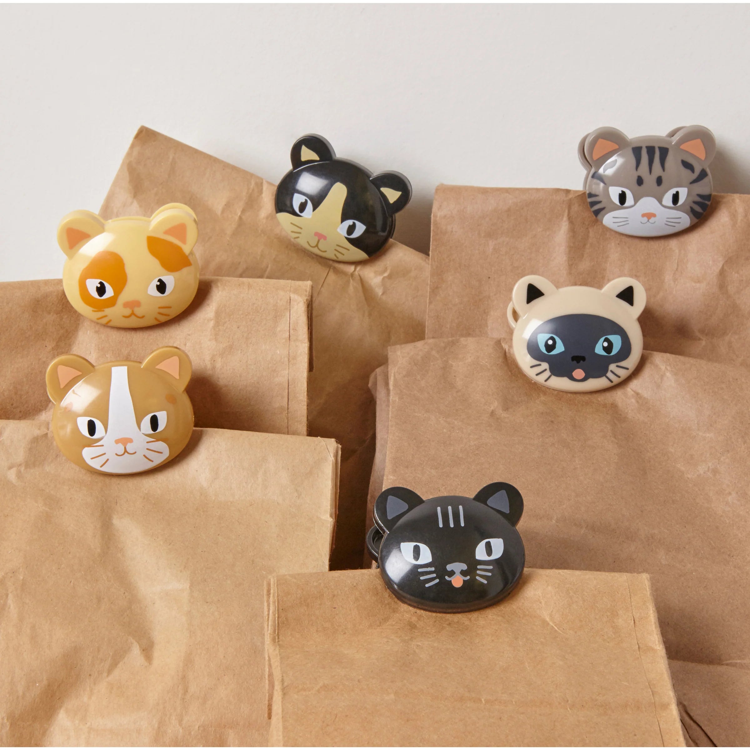 Kikkerland Cat Bag Clips – Set of 6