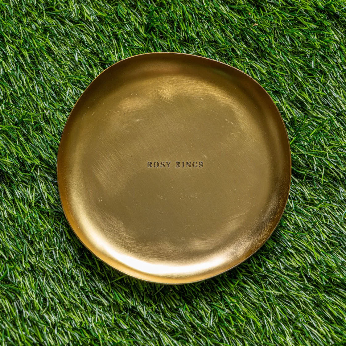 Rosy Rings Signature Gold Accent Botanical Candle Plate – 6"