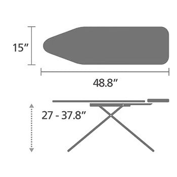 Brabantia Soothing Sea Ironing Board Size B with Steam Iron Rest - LOCAL UPPER EAST SIDE DELIVERY ONLY