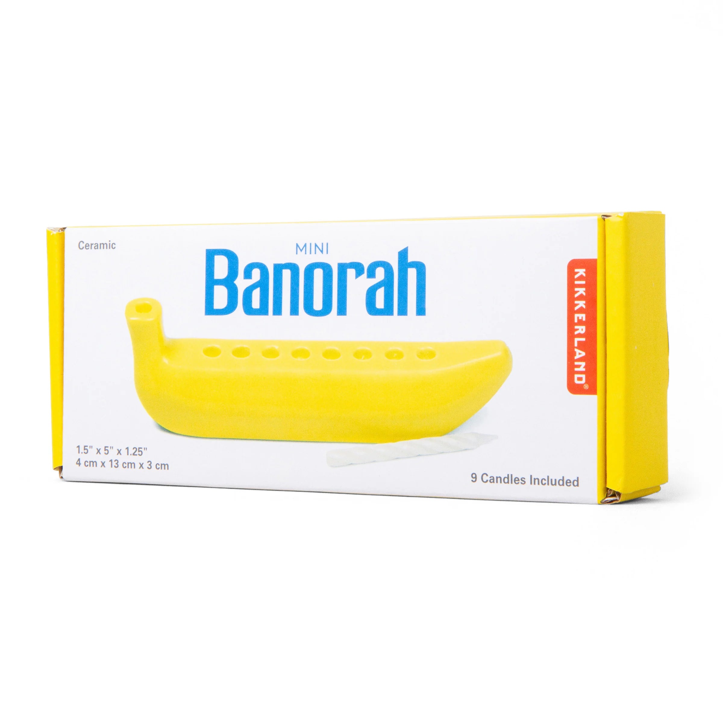 Kikkerland Ceramic Mini Banana Banorah Menorah – 5"