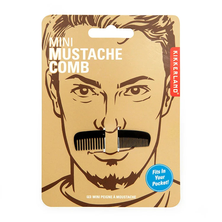 kikkerland Stainless Steel Mustache Comb