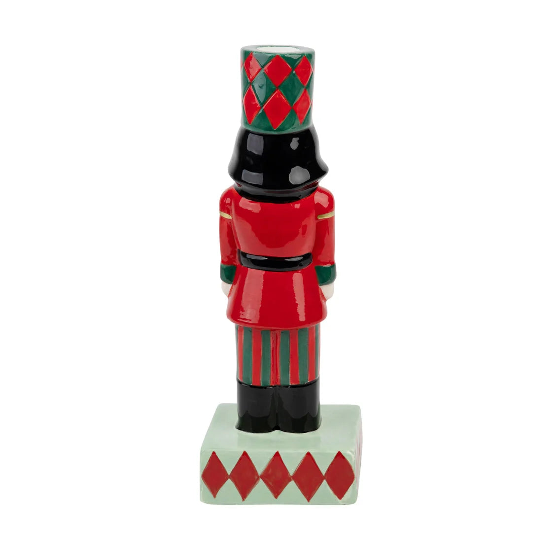 Hand Painted Nutcracker Soldier Christmas Candle Holder – 8"