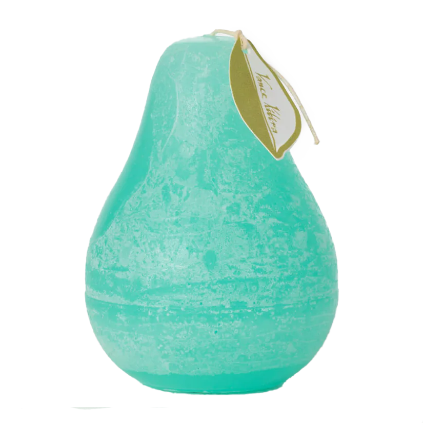 Vance Kitira Timber Pear Candle – Turquoise – 4.5"