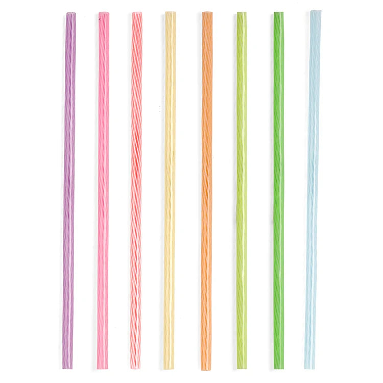 Kikkerland Reusable Rainbow Drinking Straws – Set of 24