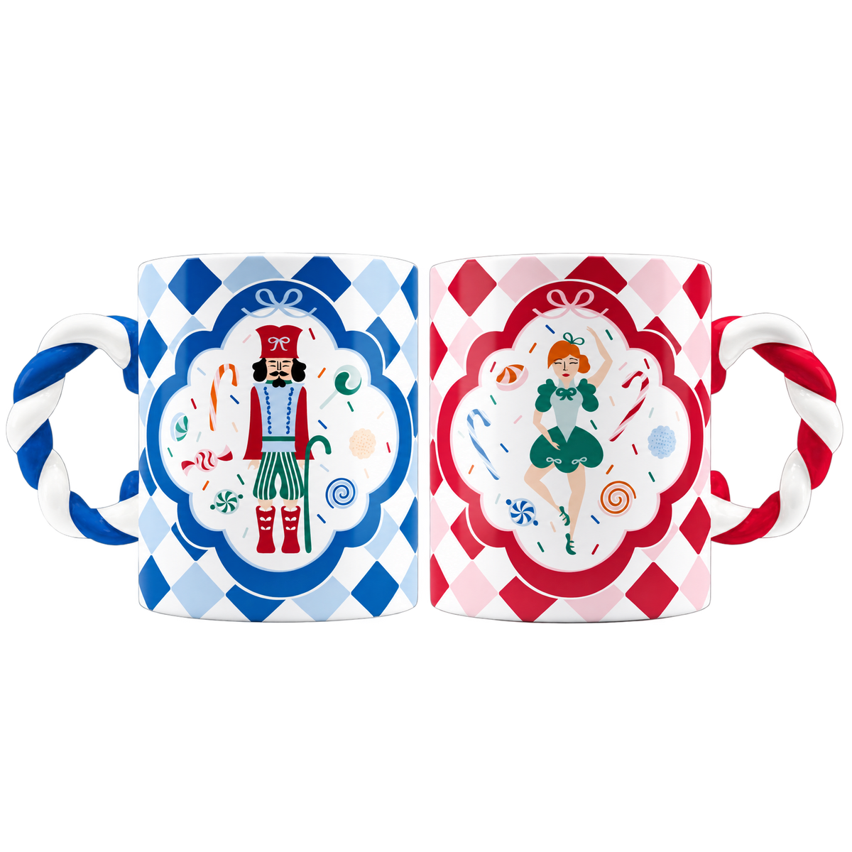 Bialetti Candy Land Nutcracker Mugs – 10 oz – Set of 2