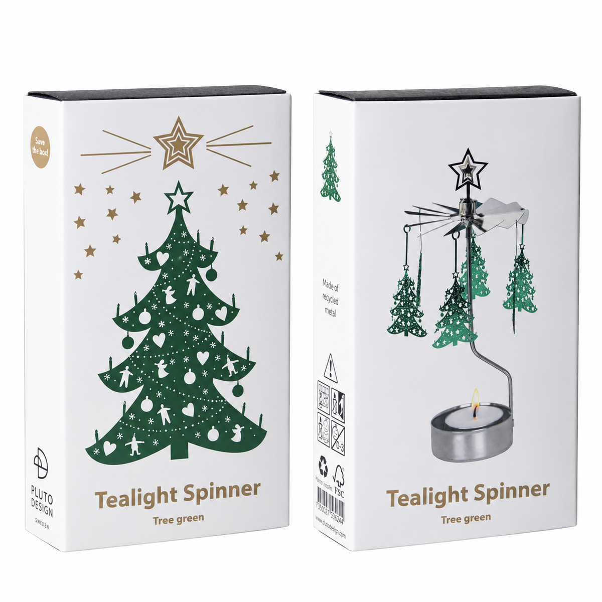 Talla Rotary Tealight Spinning Candle Holder – Christmas Tree – 2.8" x 6.5"