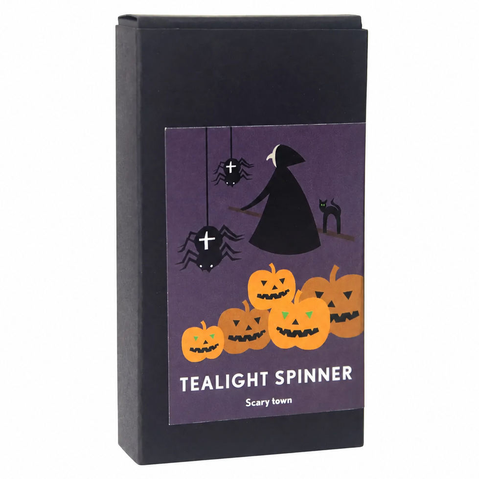 Talla Rotary Tealight Spinning Candle Holder – Scary Town – 2.8" x 6.5"