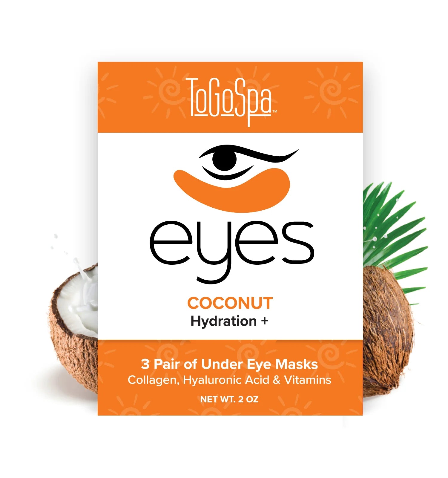 ToGoSpa Under Eye Masks – Hydration+ – Coconut & Vitamin D – Pack of 3