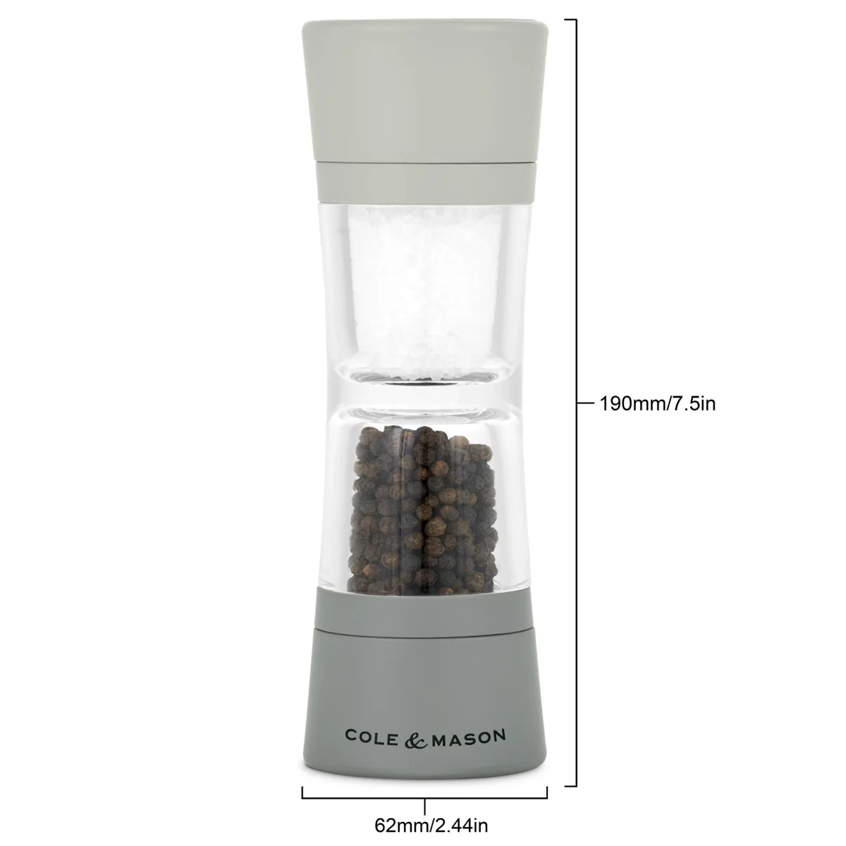 Cole & Mason Lincoln Grey Duo Salt & Pepper Mill – 7.5"– Grey