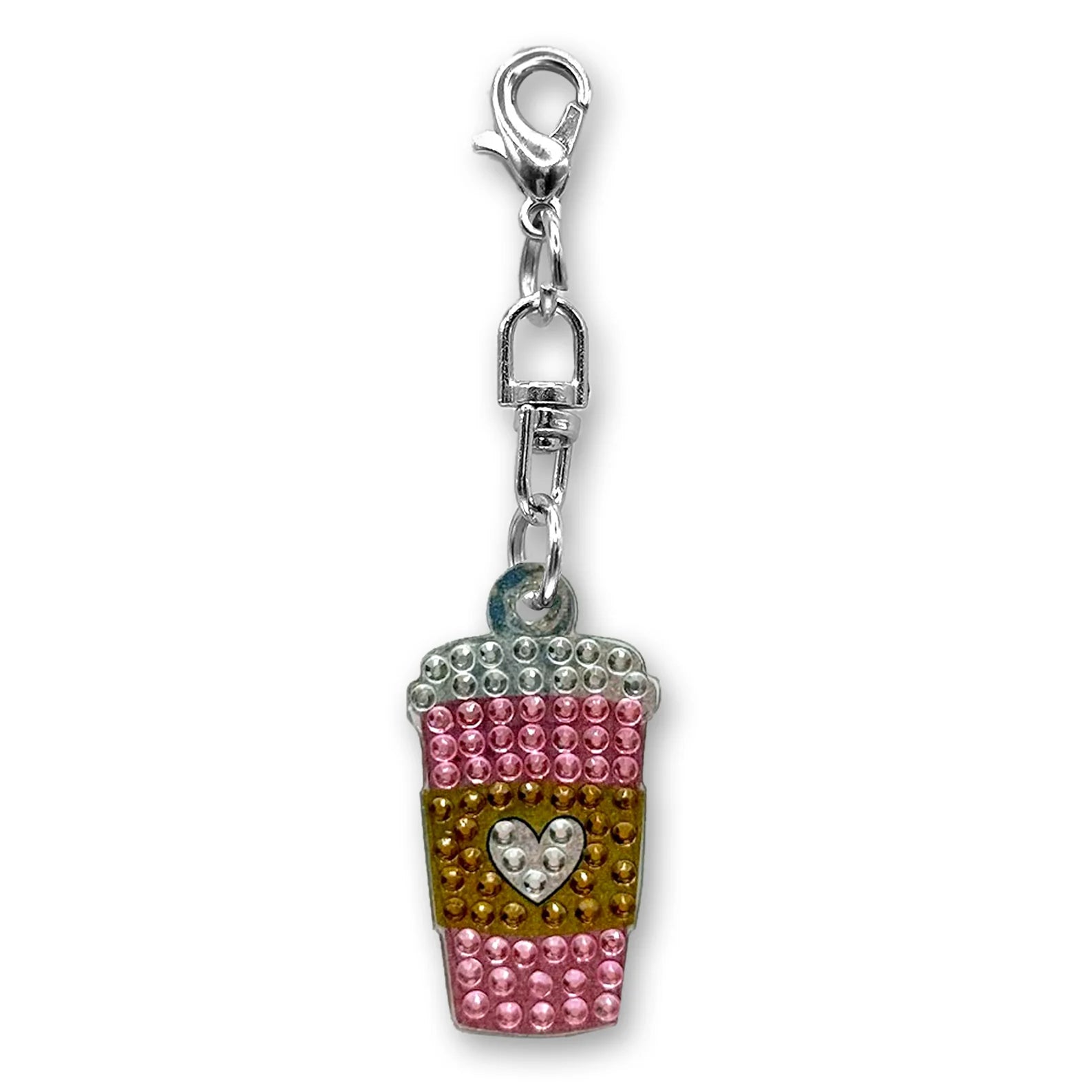StickerBeans Clip on Sparkling Rhinestone Charms – Pink Latte