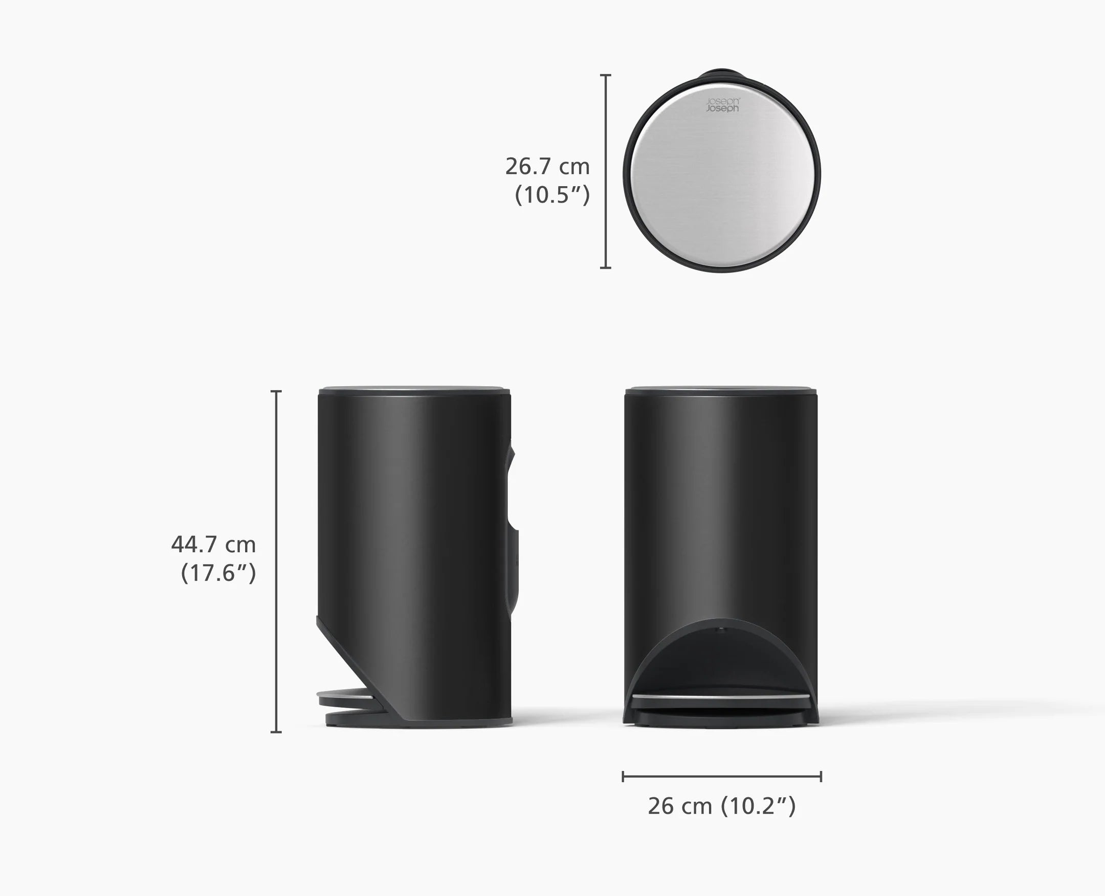 Joseph Joseph Arc 10L Easy-push Pedal Trash Can – Matt Black