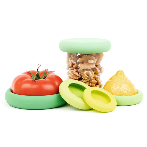 Food Huggers – Cover Seal Foods & Containers – 5 Piece Set – Sage Green