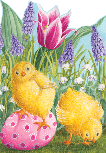 Caspari Easter Card – Easter Chicks  – 1 Card & 1 Envelope