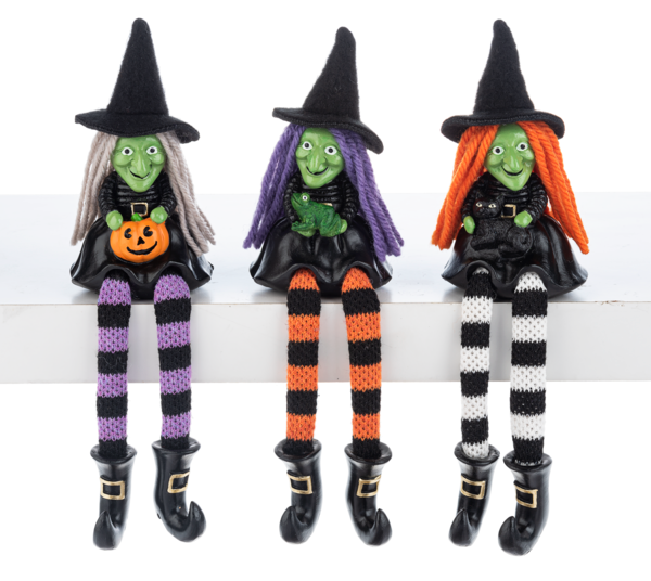 Witch Halloween Shelf Sitters – Assorted – SOLD INDIVIDUALLY