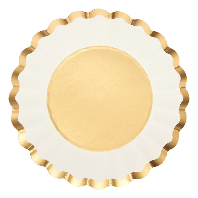 Sophistiplate Paper Salad Plate – Gold & White – 8pk